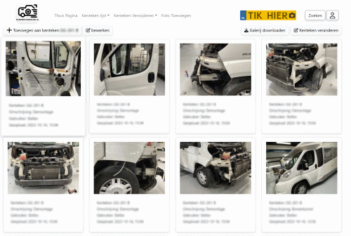 Afbeelding van voertuig met app-interface